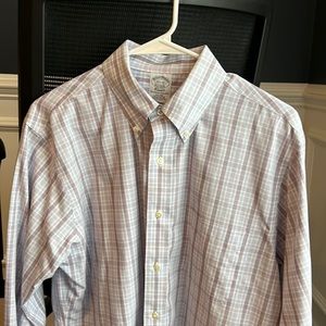 Brooks Brother non-iron dress shirt, purple/blue box, size 15.5/32 regent fit.